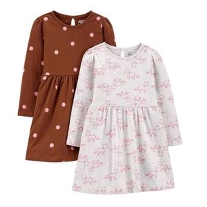 SIMPLE JOYS by carters 2 pack fox & polkadot print knit dress size various